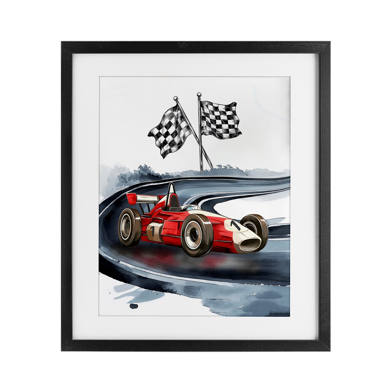 Stupell Industries Vintage Race Day Flags Framed Print Under Glass, design by Christine Simpson Art